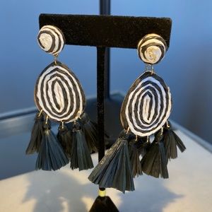 Polyester twisted/fringe pierced earrings